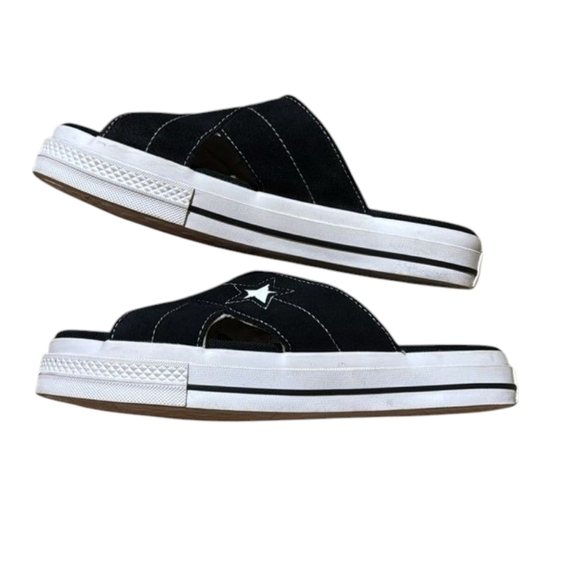 Converse | NWT One Star Criss Cross Black And White Sandals | Woman's Size 8 - Picture 2 of 12